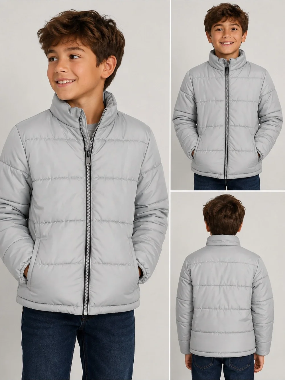 Crazy 8 Gray Jacket with Lime Logo Accent
